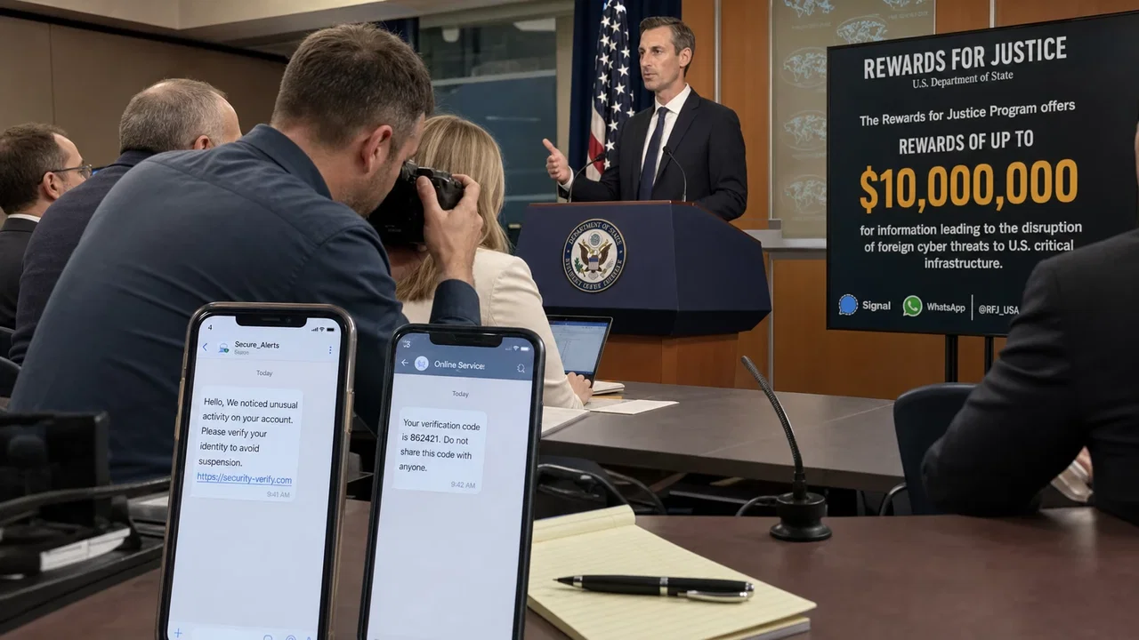 Phishing su Signal e WhatsApp: gli USA offrono 10 milioni