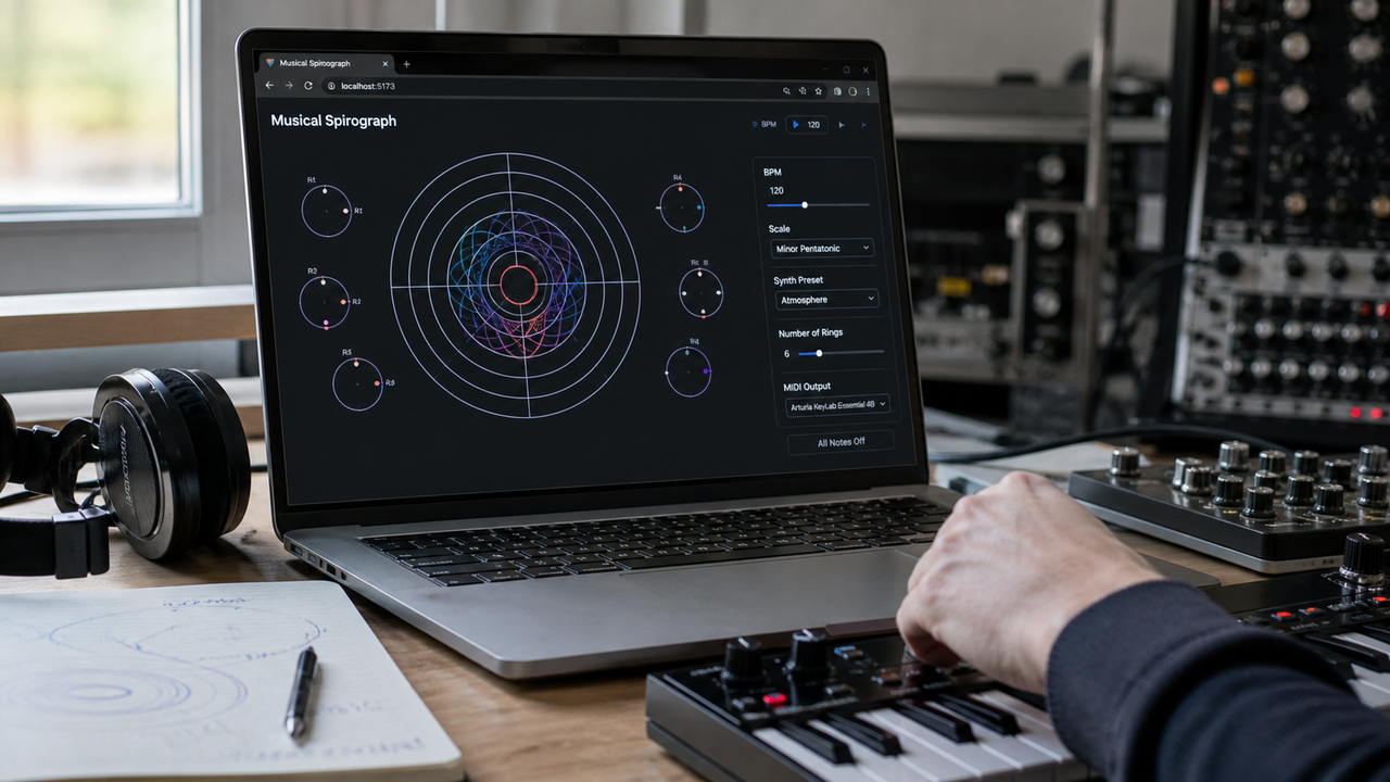 Musical Spirograph crea musica generativa nel browser