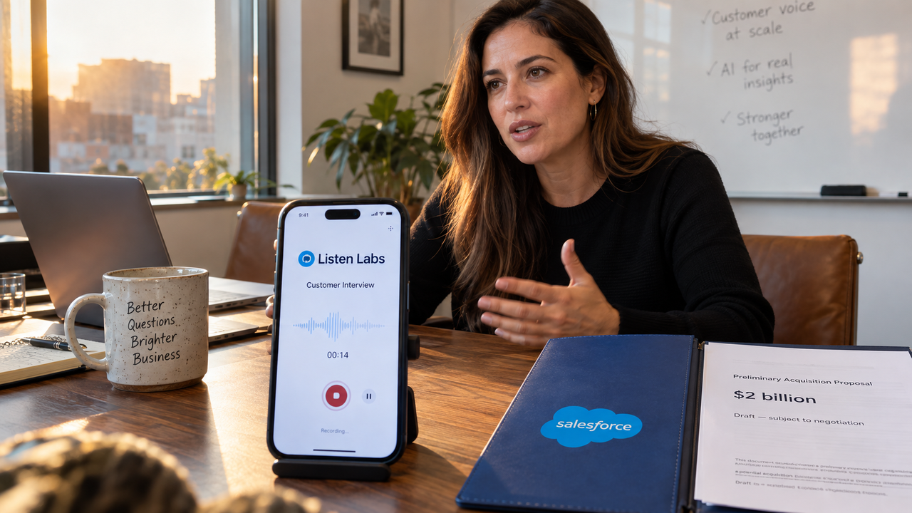 Salesforce tratta l'acquisto di Listen Labs per 2 miliardi