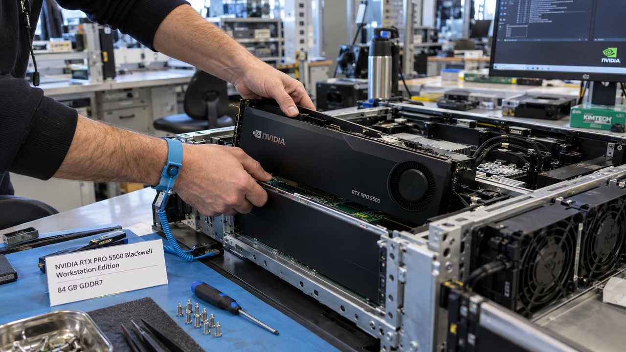 NVIDIA lancia RTX PRO 5500 con 84 GB per l'AI in azienda