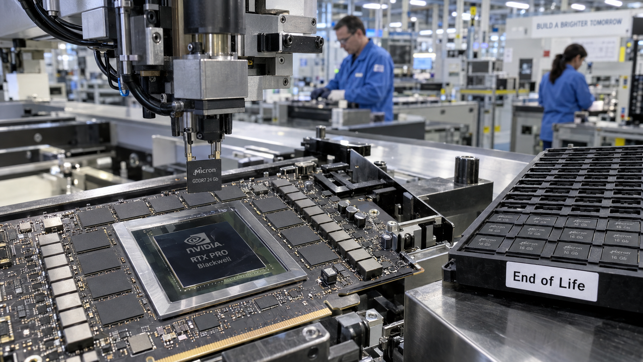 Micron abbandona le GDDR7 da 2 GB e punta sull'AI